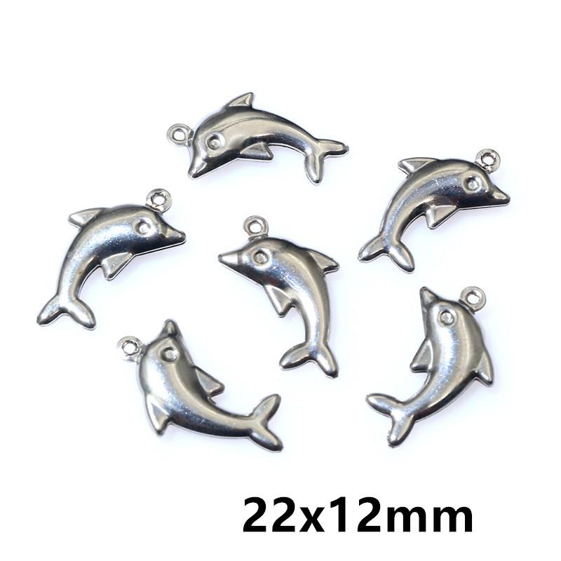 20pcs Stainless Steel Animal Charms Fish Turtle Bee Bear Pendants Crafts for Necklace Bracelet Earrings DIY Jewelry Accessories