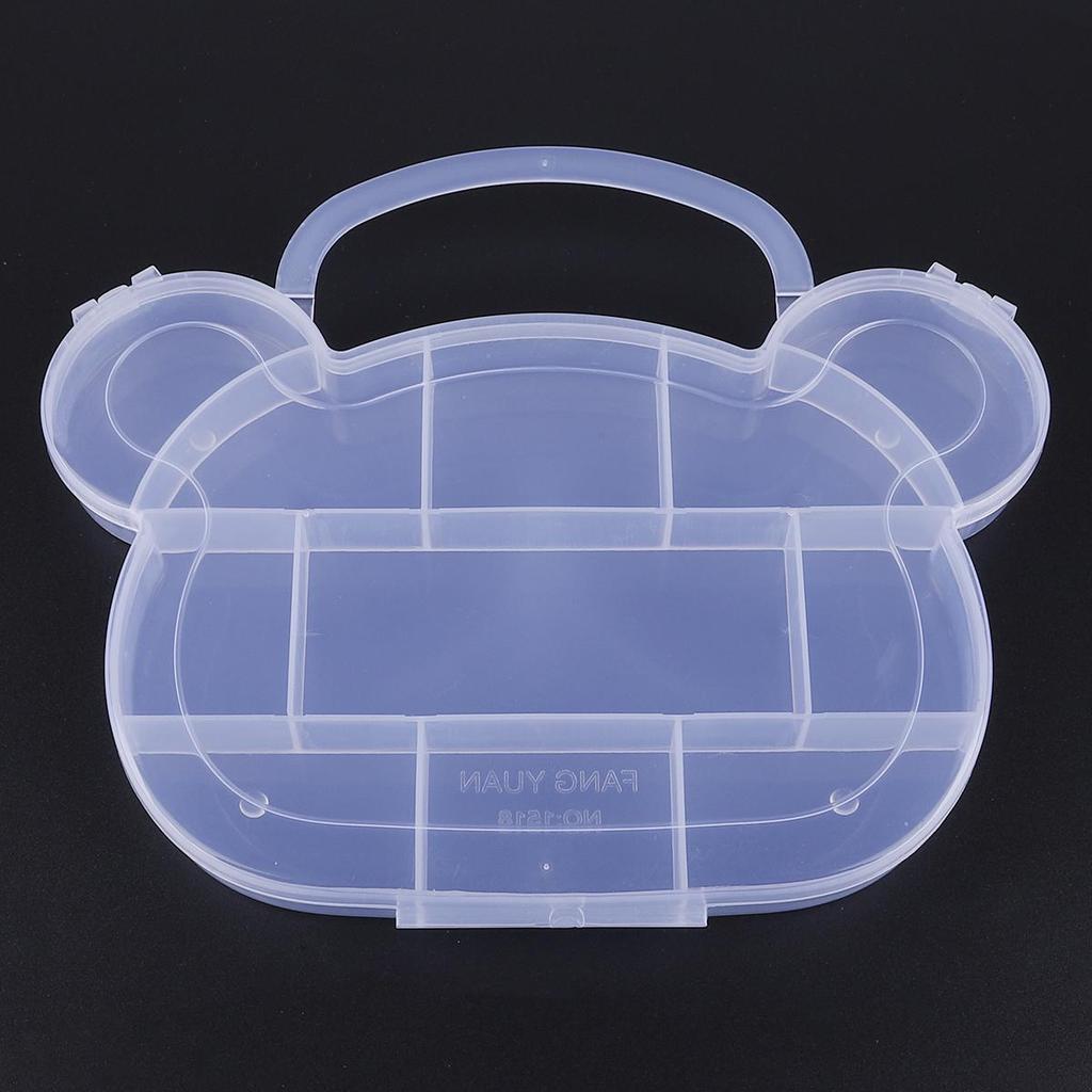 PVC Adjustable Practical Bear Storage Box Bead Ring Box Jewelry Presentation Organizer