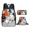 The Battle Cats Rucksack Dreiteiliges Set für Kindergartenkinder, Rucksack mit großem Fassungsvermögen, Umhängetasche, Federmäppchen