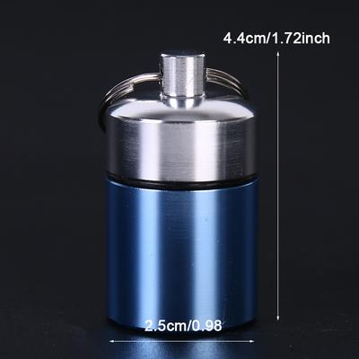 Mini estuche portátil de aluminio para llevar, caja para tapones para los oídos, llavero