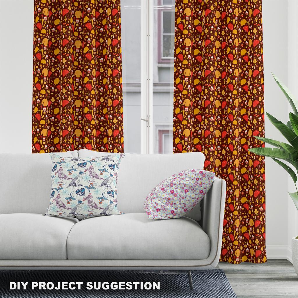 Royal Samt Stoff Polyester Zum Nähen - Motiv Herbst
