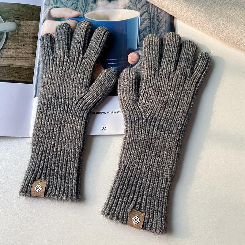 2022  Touch Screen Winter Gloves For Women Cashmere Mittens Ladies Fashion  Knitted  Warm Hand  Gloves