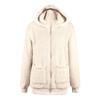 Women's Long Sleeve Hooded Zipper Solid Color Loose Foam Warm Coat Winter