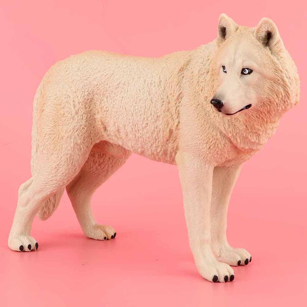 Animal Model Toy Simulation Wolf Environmentally Friendly Plastic Mini Decoration (Gray)
