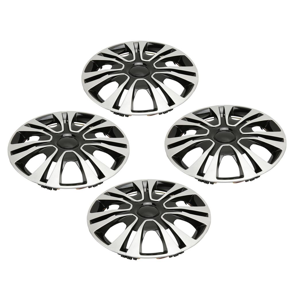 4Pcs Hub Cap Black Silver Easy Installation Protective Wheel Hub Cap Cover for Cars Trucks Vans 13 Inches Steel Wheel