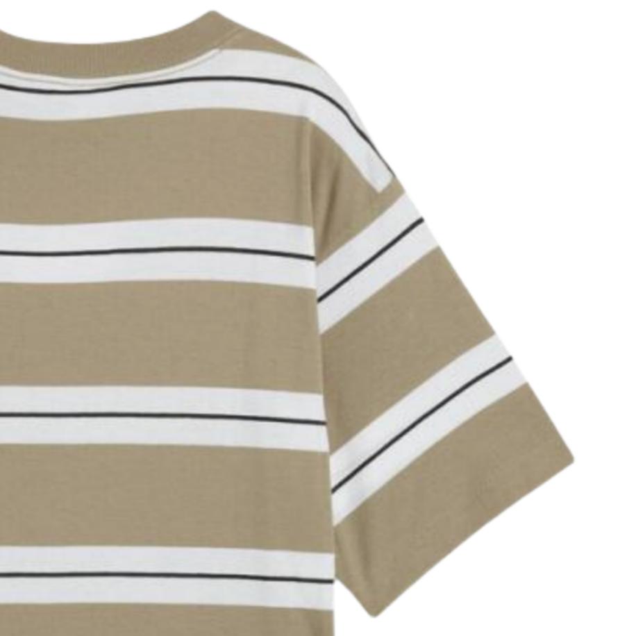 Puma Squad Shorts Sports Casual Striped Round Neck Regular T-Shirt Women Tops 692983-67