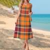 Women Summer Casual Dress Sleeveless Maxi Dress with Pockets Loose Fit Beach Vacation Sundress Lightweight Comfortable