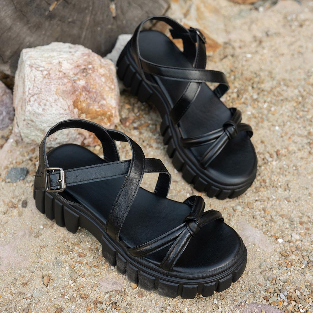 Fashion Women Platform Sandals Casual Lightweight Designer Shoes for Women Summer Cross Strap Flat Sandals Women Sandalias De Mujer