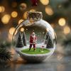 Noel Baba Asılı Süsleme Şeffaf Top Tenis Golf Futbol Basketbol Badminton Oynayan Santa Noel Ağacı Asılı Süs Kolye