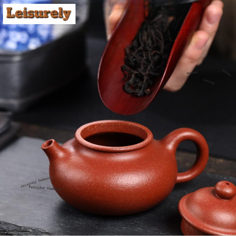 HOYIHM 181ml Retro Yixing Purple Clay Teapots Handmade Rongtian Pot Raw Ore Red Downhill Mud Kettle Zisha Tea Set For Tea Gifts