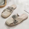 Evening breeze gentle French temperament slippers women's 2025 summer new lazy one-pedal flat-bottomed bag head half slippers