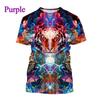 Colorful Animal Avatar 3D Printed Adult Casual Short Sleeved T-shirt