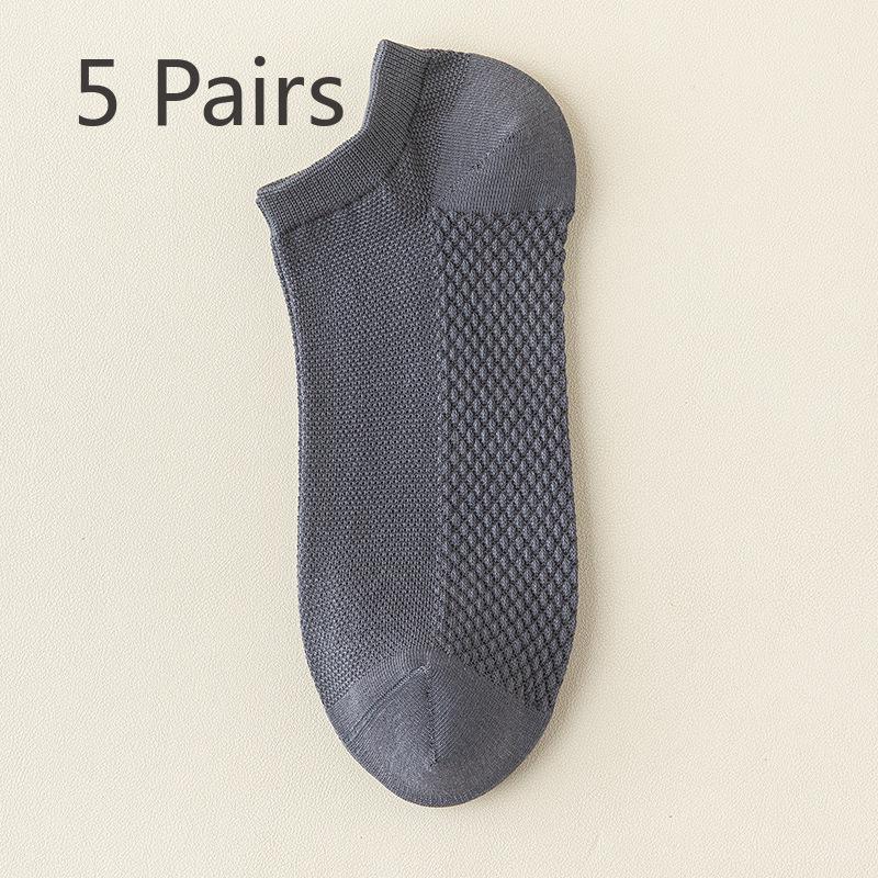 

5 пар мужских летних дышащих сетчатых дышащих впитывающих пот дезодорирующих массажных носков из хлопка 5 Pairs синий