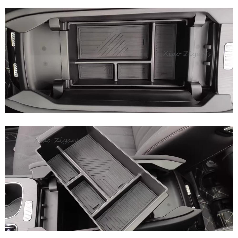 For Chery Tiggo 8 PHEV CSH 2025~2027 2026 Car Armrest Storage Box Lower Storage Box Wireless Charging Pad Interior Accessories