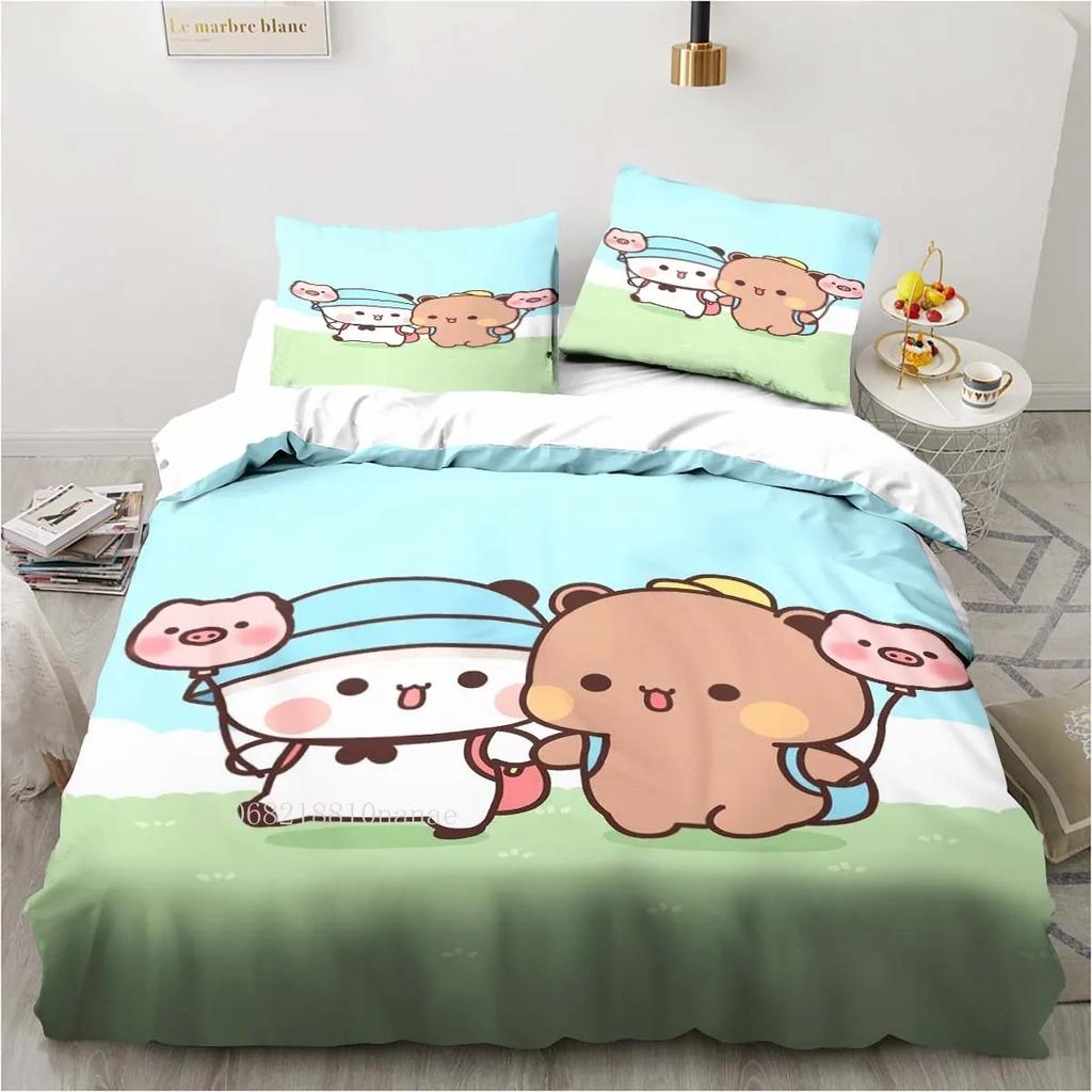 Cute Bubu and Dudu Cartoon Print All Season Twin Bedding Set  Comforter Set Bed Duvet Cover Double King Comforter Cover