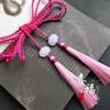 Ming Dynasty Daoist Robe Waist Rope with Jade Pendant Tassel - Unisex Hanfu Palace Ribbon Accessory