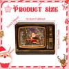 Christmas Santa Claus Music Box Television Shaped Artwork Gift with Light Decoration Ornament for Wedding Cafes Home Restaurants