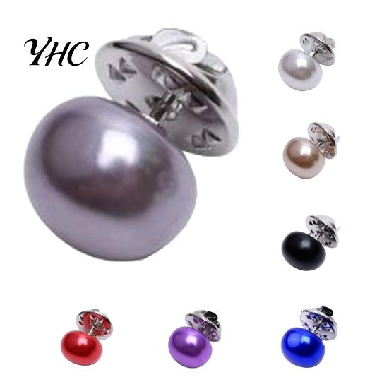 Fashion Brooch Women Faux Pearl Pin Shawl Collar Buckle Pins Clothes Clip Shirt Sweater Decor for Wedding Party
