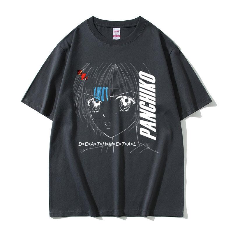 2026 Summer Cotton Tee Anime Sketch Graphic Unisex WOMEN Plus Size Loose Casual Hip Hop Streetwear Breathable Top