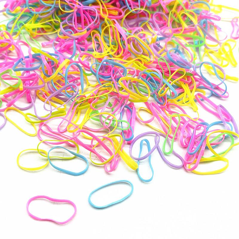 500pcs Cute Colourful Rubber Ring Disposable Elastic Hair Bands Ponytail Holder Rubber Band Scrunchies Kids Hair Accessorie