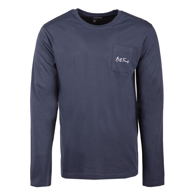 Ensemble pyjama uni avec logo manches longues col rond 100% coton Homme BILL TORNADE