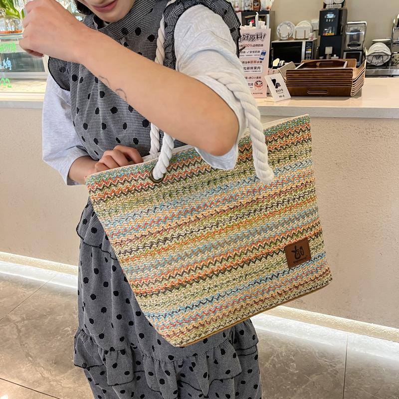 Fashionable Single-shoulder Bag Hand-held Tote Women's Bag Laid-back Style Beach Backpack