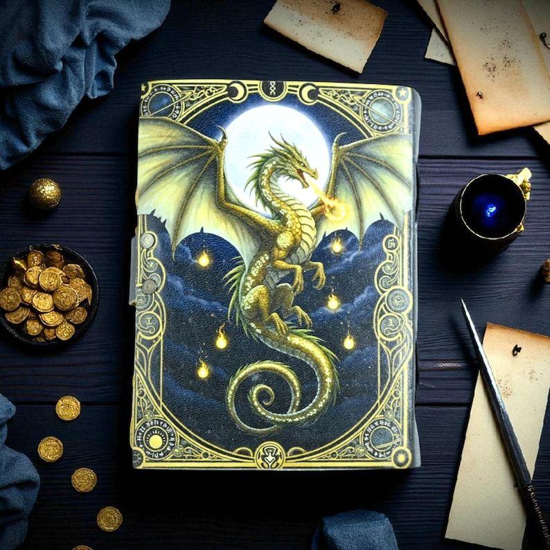 Dragon Leather Journal: Handmade Book of Shadows with Deckle Edge Paper