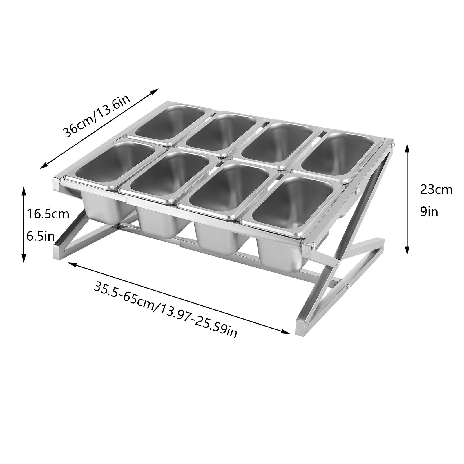 

8 Pans Kitchen Spice Shelf,Triangular Structure Design Spice Storage Rack,Inclined Organizer Shelf,1/9 Pan Type Spice Rack Set