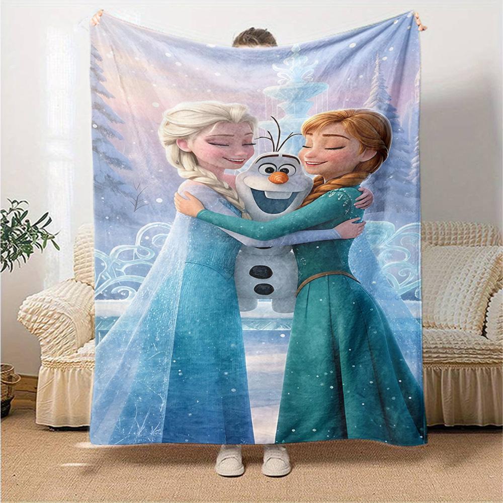1pc Elsa Frozen Anna blanket Lightweight Flannel Throw for Sofa Bed Travel Camping Livingroom Office Couch Chair