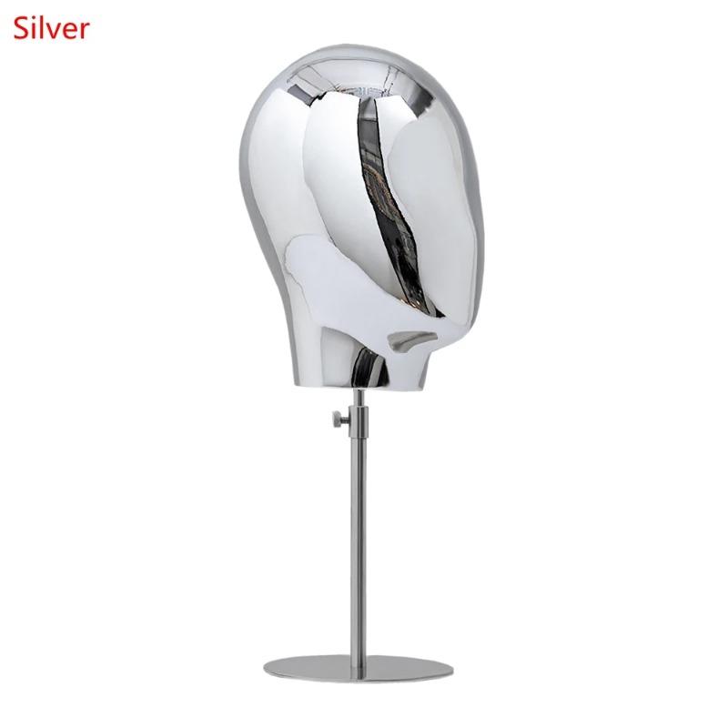Height 45-58cm Wig Holder Mannequin Head Model Versatile Tabletop Stable Metal Base for Business Personal Use Hairpieces Caps
