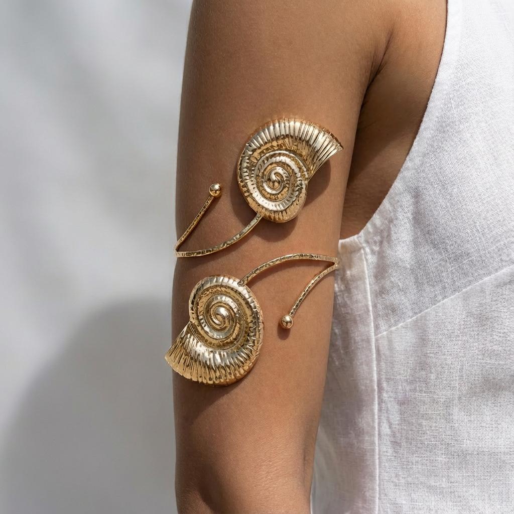 

New Arrivals Beach Metallic Sea Star Open Armband Fashion Personalized Flower Armband for Women