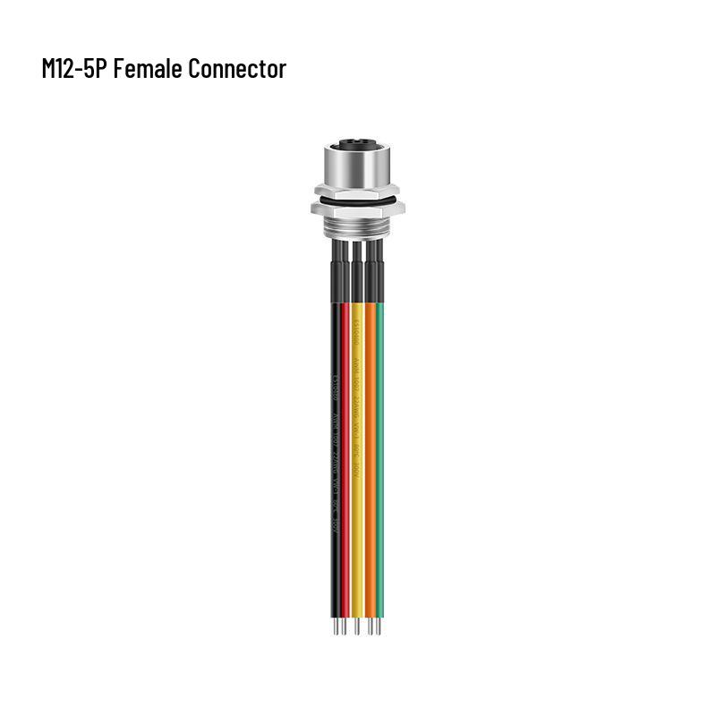M12 Waterproof Aviation Plug Cable: 2P-6P Multi-Core Sensor Connection with Flange Mount M/F Connector.