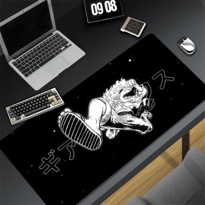 Mouse Pad Black And White Gaming Mouse Pad Rubber Luffy Desk Mat Non-slip PC Laptop One Piece Gamer Desk Accessories Table Pad