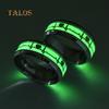 Electrocardiogram Stainless Steel Glow In The Dark Heart Rate Couple Finger Ring