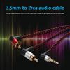 1m/2m 90 Degree 3.5mm RCA Line Male To 2 RCA Male Cable Right Angle Stereo Audio AUX Y Splitter Cord Wire for DJ Amplifier