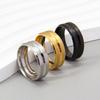 2023 Frosted Titanium Steel Ring with Cross Groove - Unisex European & American Style Jewelry Gift
