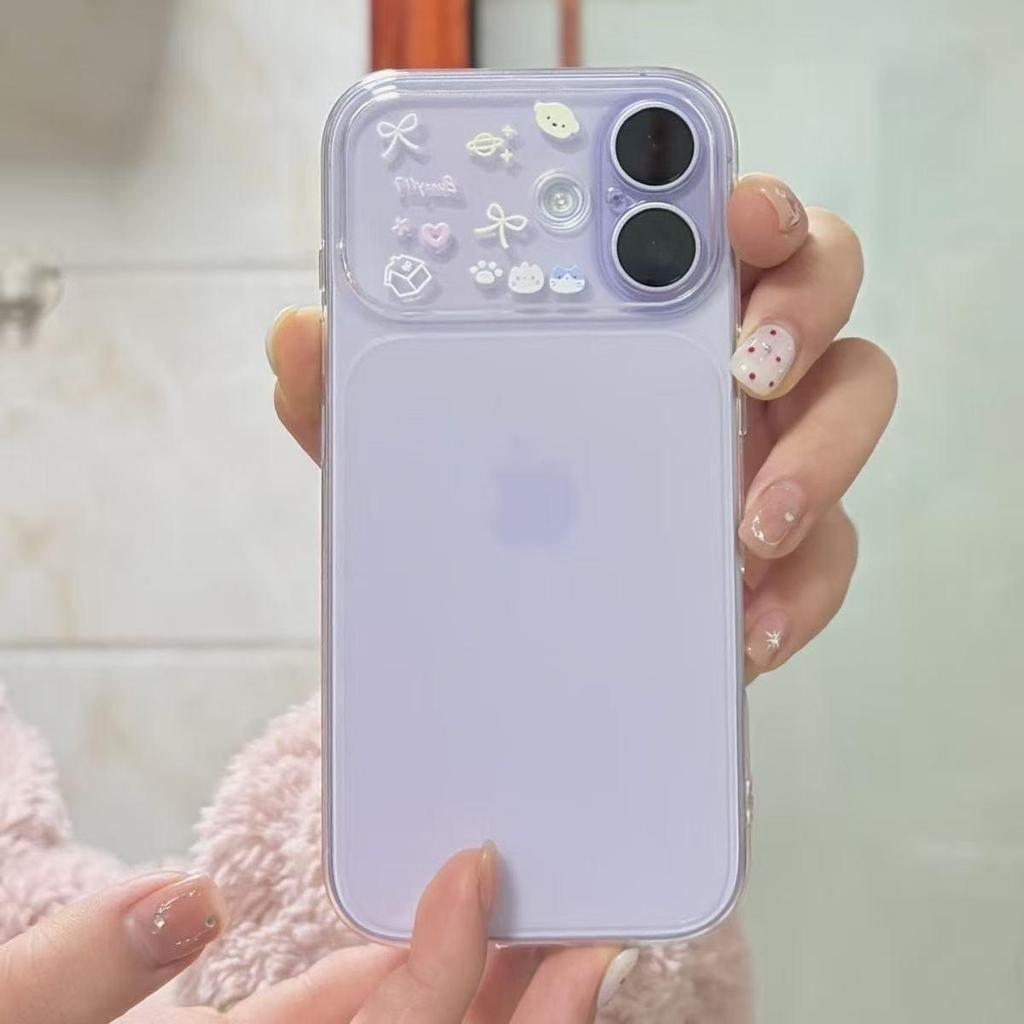 Morbida Custodia con Gattino Cartone Animato per iPhone 12-17 PROMAX con Finestra Allargata