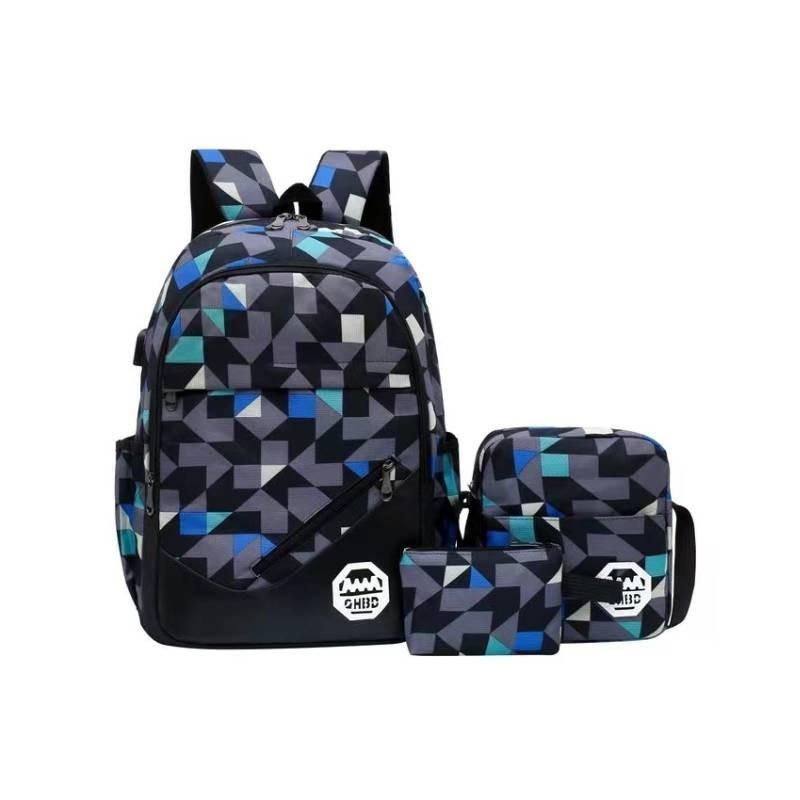 Stylish And Waterproof Canvas Backpack Set With Usb Charging For Men And Women