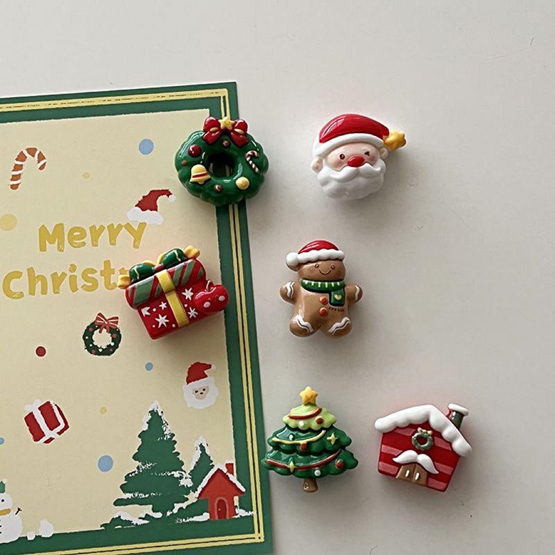 2026 New Christmas Decorations Cute Santa Claus Colorful Magnetic Pins Creative Gift Fridge Magnets Home Decorations