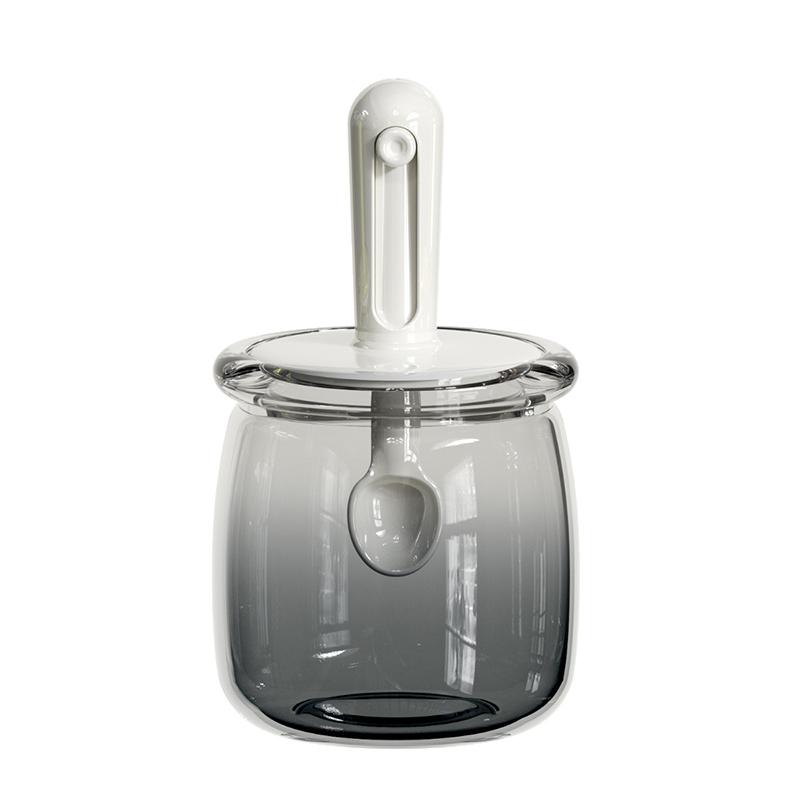 

Телескопическая ложка для специй, стеклянная банка-контейнер, силиконовое кольцо для фиксации свежести белый