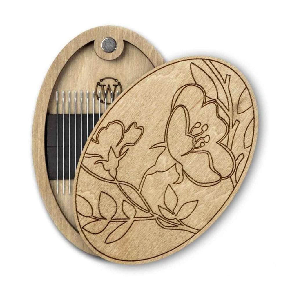 Magnetic Feature Wooden Magnetic Needle Box Magnetic Needle Holder  Home Organization