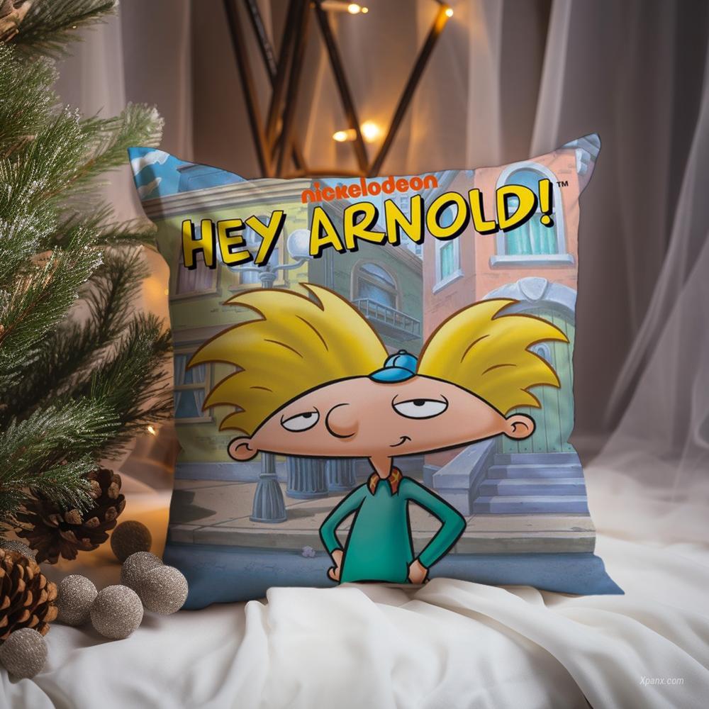Anime H-Hey Arnold Cushion Cover Premium Comfort Reversible Pillow Cove -Two In One Design for Any Room & Car Interior
