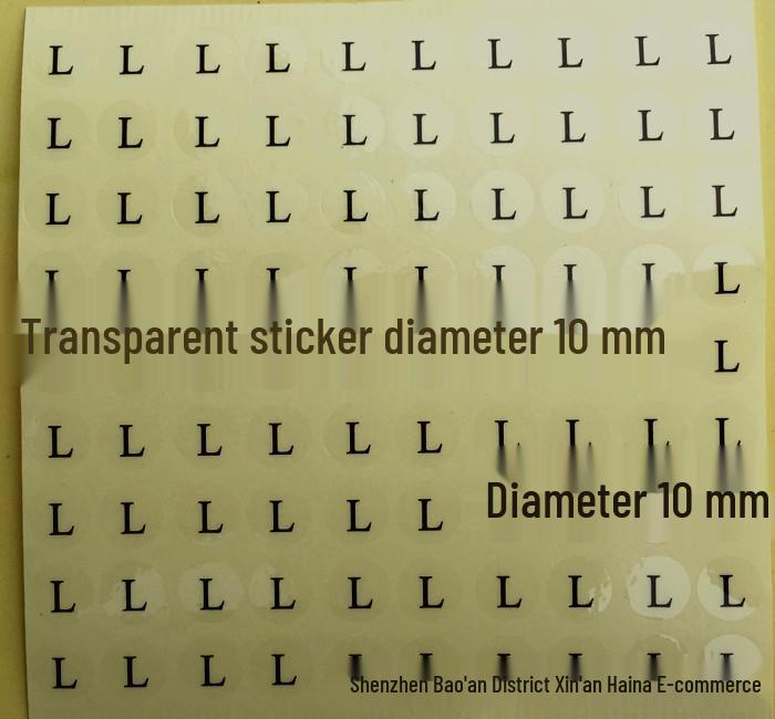 

Transparent One Size Clothing Size Code Packaging with Hangtag & 90-Sticker Sheets 10mm Round