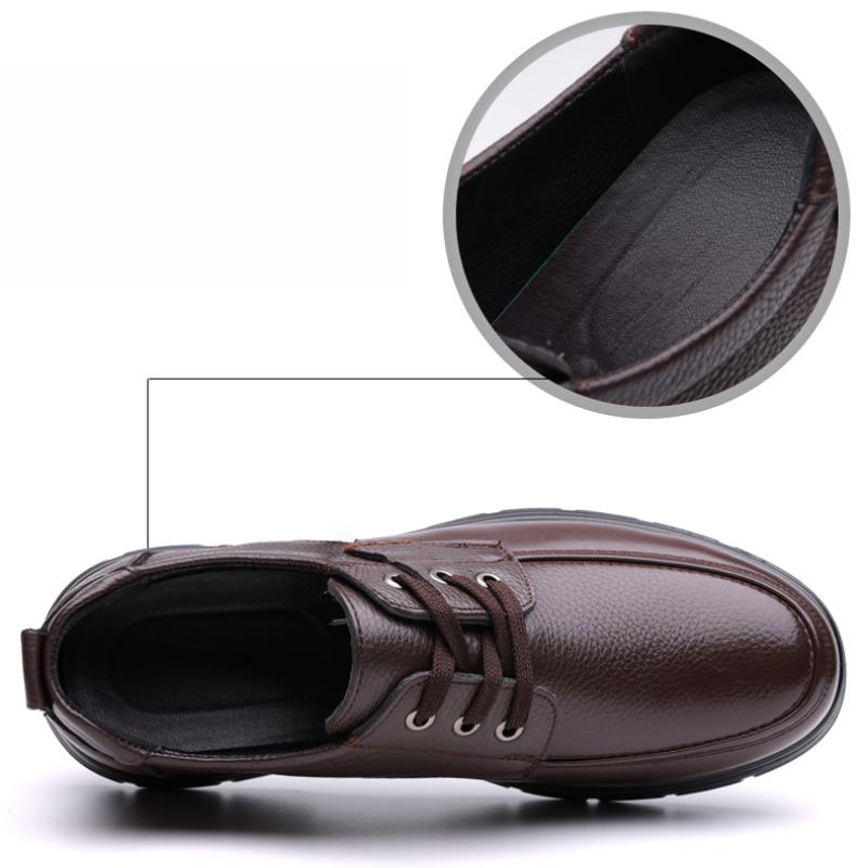 Men's Leather Shoes Flat Casual Shoes Male Footwear Soft Comfortable Black