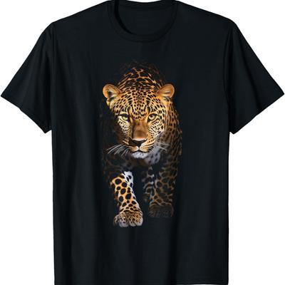 Leopard Portrait Animal Illustration Art Leopard T-Shirt