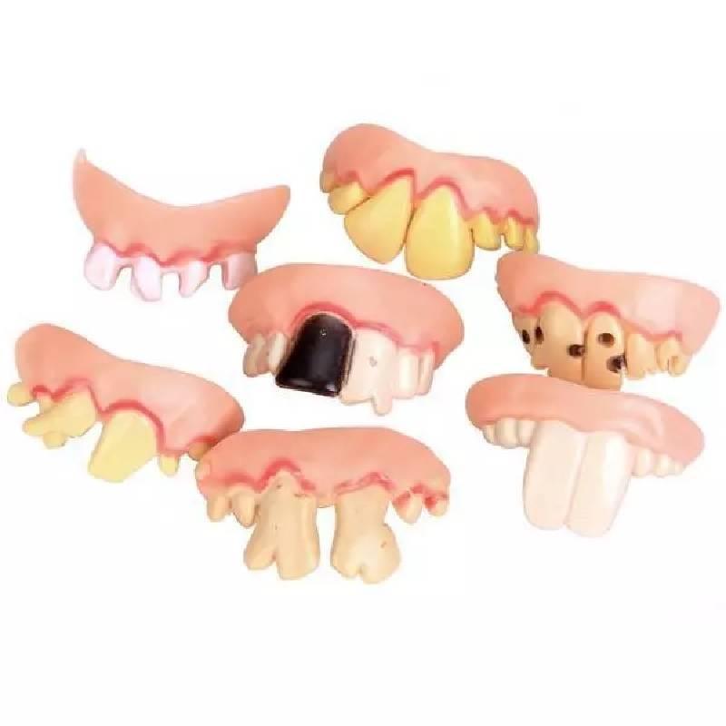 5pcs Terrible Funny Rotten Goofy Fake Teeth Creepy Dentures Party Halloween
