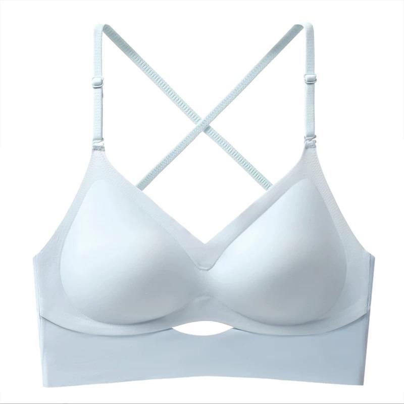 Underwear women's seamless sexy invisible new thin summer cross backless large neck back bra