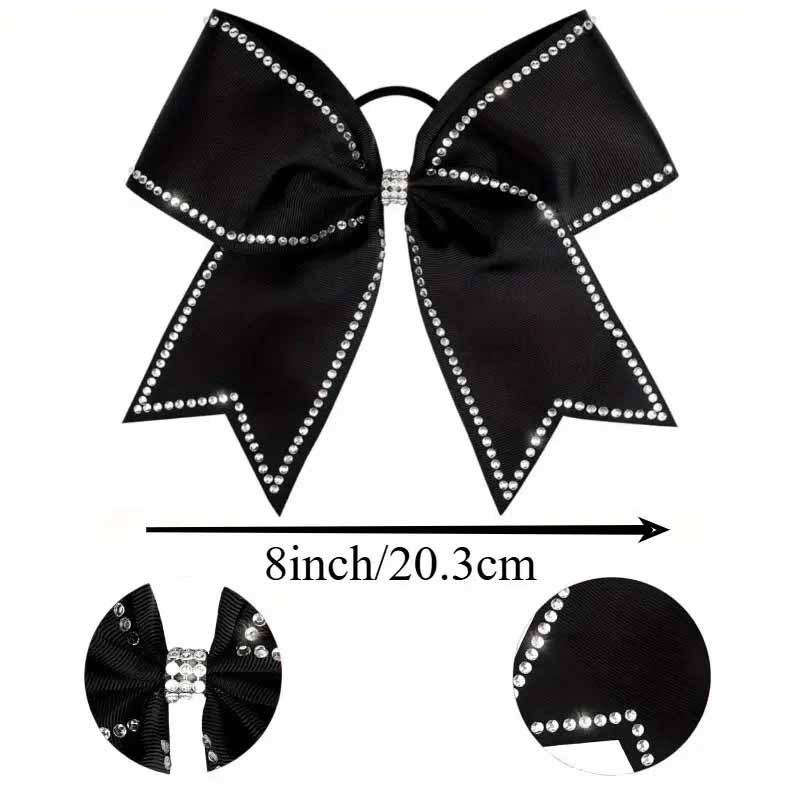 Sparkling Rhinestone Swallowtail Bow Hair Tie and Clip Set