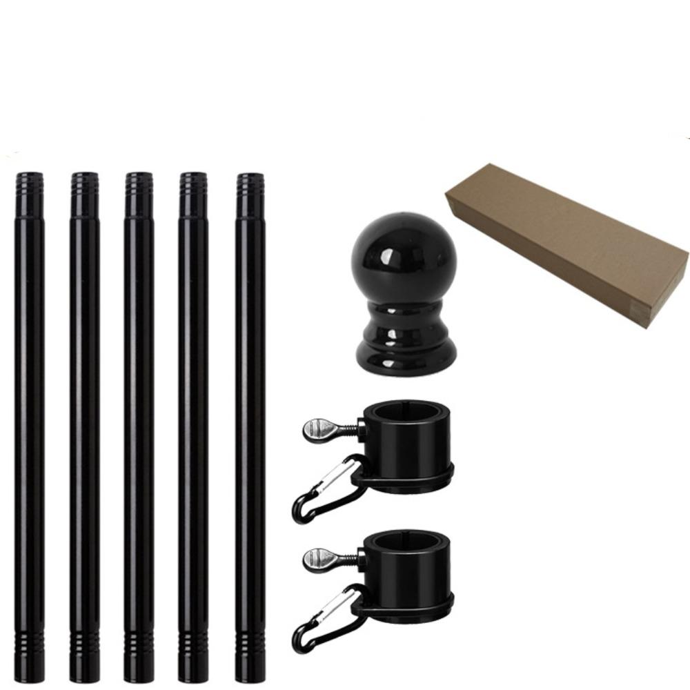 6Ft Flag Pole Kit Stainless Steel Heavy Duty Rotating Flag Collapsible 360 Degree Rotating Stand Flagpole Yard Banner Holder