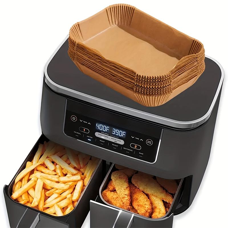 Balení 50 ks, jednorázová papírová vložka vzduchové fritézy obdélník 8,6 x 5,5" pro vzduchovou fritézu 8 kusů a více